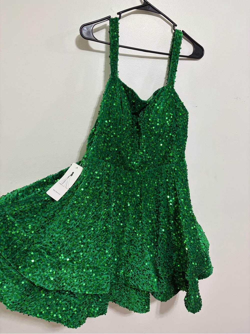 Green Sequin Teen Homecoming Dress